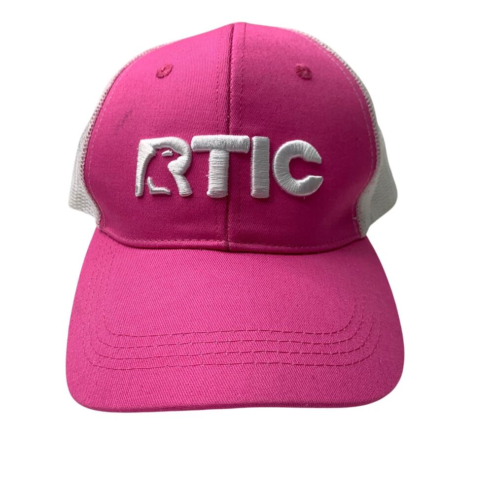 RTIC Pink White Logo Spellout Promo Hat Baseball Cap Snapback Adjustable